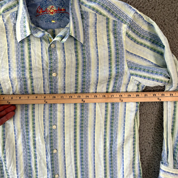 Robert Graham‎ Shirt Men's Medium Multicolored Button Up Flip Cuff 100% Cotton - Picture 7 of 15